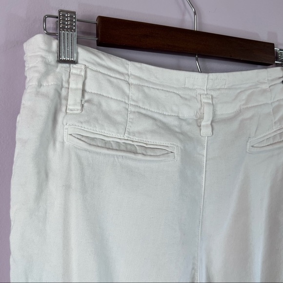 JOIE Jeans Lucilia Porcelain White Linen Blend Cropped Pleated Pants Size 2 - Picture 9 of 13